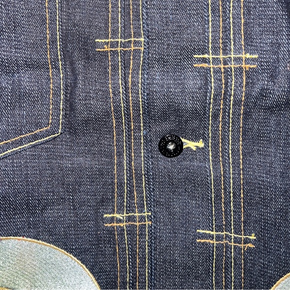 RMC Martin Ksohoh Fujin and Raijin Embroidered Indigo Raw Selvedge Denim Jacket - Picture 13 of 13